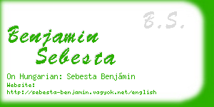 benjamin sebesta business card